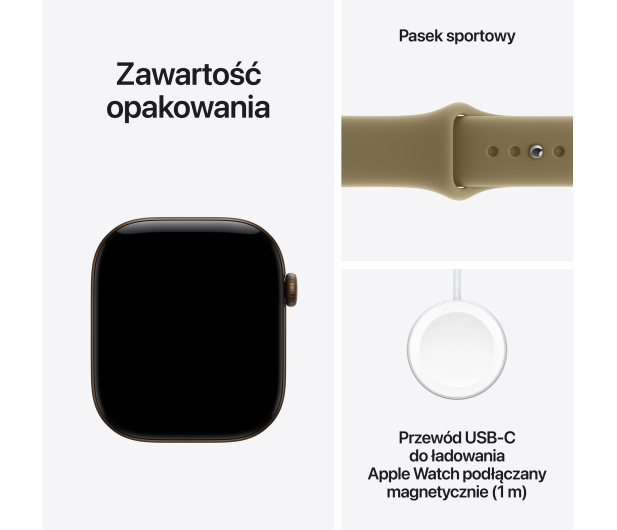 Apple Watch 12 46/Ciemny brąz Alu/Oliwkowy Pasek M/L GPS - 1594059 - zdjęcie 7